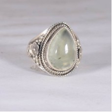 Prehnite ring, natural gemstone ring